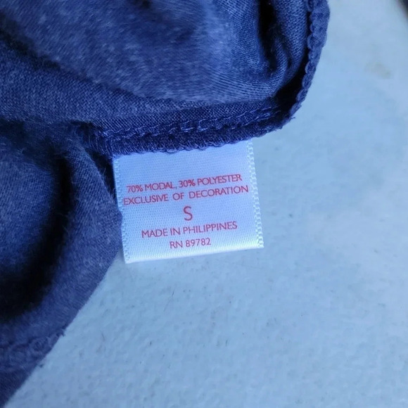 NWT $48 JOSIE TUNIC TOP Modal V-NECK LONG SLEEVE Stretch KNIT Heather Blue S - Picture 7 of 9